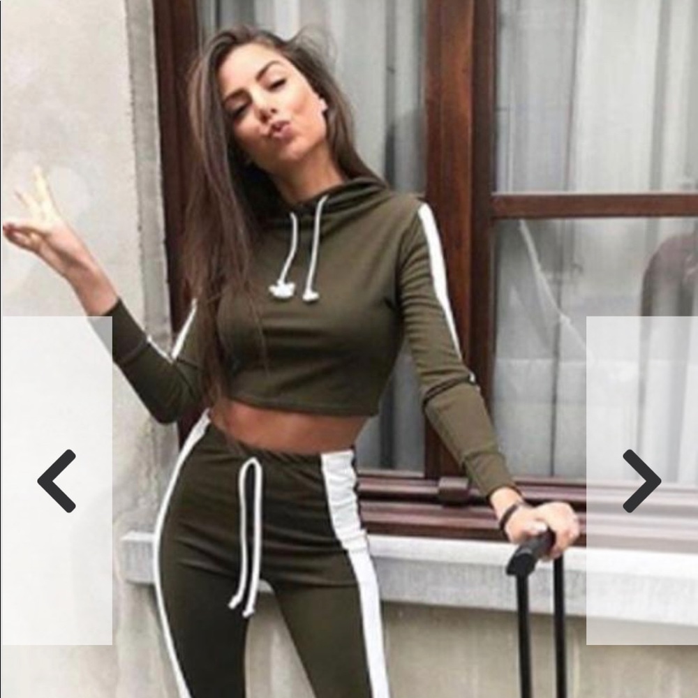 Pink with white stripe lounge wear set